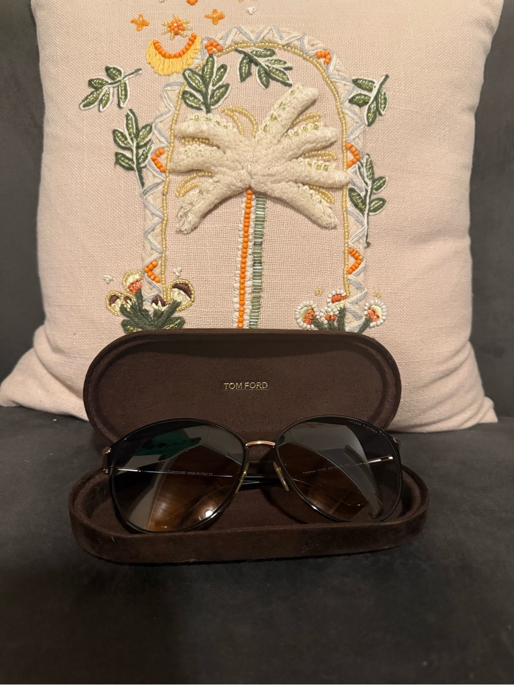Tom Ford Black Frame Brown Gradient Lens Women's Sunglasses